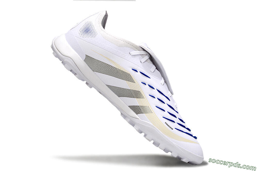 Adidas Predator Elite Foldover Tongue TF Low-Tops Football Shoes - White/Silver/Blue 4