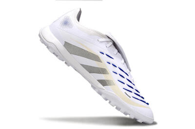 Adidas Predator Elite Foldover Tongue TF Low-Tops Football Shoes - White/Silver/Blue