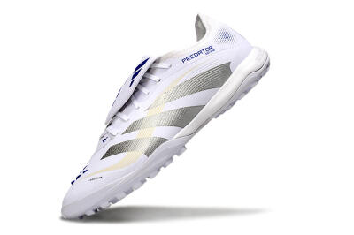 Adidas Predator Elite Foldover Tongue TF Low-Tops Football Shoes - White/Silver/Blue