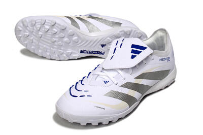 Adidas Predator Elite Foldover Tongue TF Low-Tops Football Shoes - White/Silver/Blue