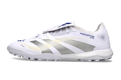 Adidas Predator Elite Foldover Tongue TF Low-Tops Football Shoes - White/Silver/Blue
