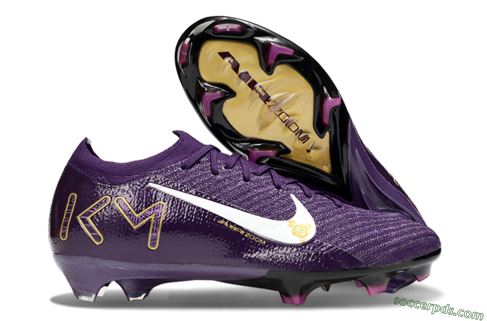 Nike Air Zoom Mercurial Vapor 16 Elite FG Low-Tops Football Boots - Purple/White/Gold 1