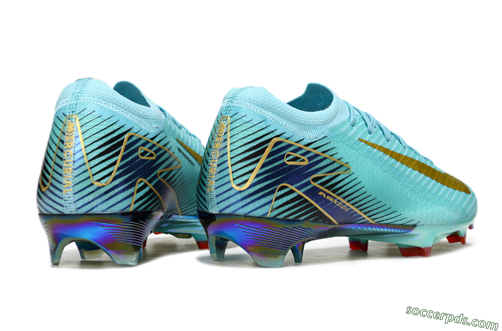 Nike Air Zoom Mercurial Vapor 16 Elite FG Low-Tops Football Boots - Jade/Gold/Blue 6