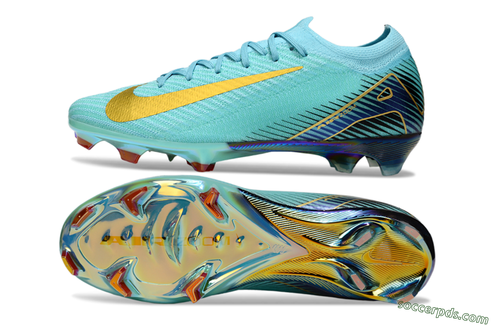 Nike Air Zoom Mercurial Vapor 16 Elite FG Low-Tops Football Boots - Jade/Gold/Blue 0
