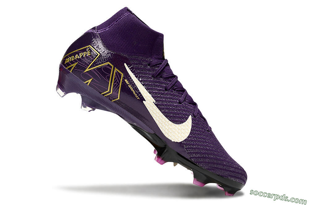 Nike Air Zoom Mercurial Superfly 10 Elite FG High-Tops Football Boots - Purple/White/Gold 4