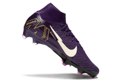 Nike Air Zoom Mercurial Superfly 10 Elite FG High-Tops Football Boots - Purple/White/Gold