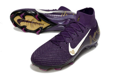 Nike Air Zoom Mercurial Superfly 10 Elite FG High-Tops Football Boots - Purple/White/Gold