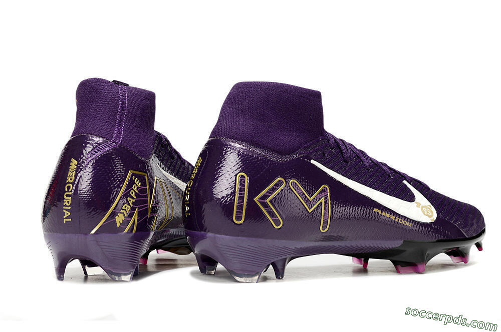 Nike Air Zoom Mercurial Superfly 10 Elite FG High-Tops Football Boots - Purple/White/Gold 6