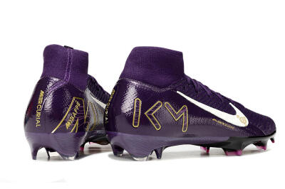 Nike Air Zoom Mercurial Superfly 10 Elite FG High-Tops Football Boots - Purple/White/Gold
