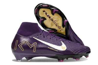 Nike Air Zoom Mercurial Superfly 10 Elite FG High-Tops Football Boots - Purple/White/Gold