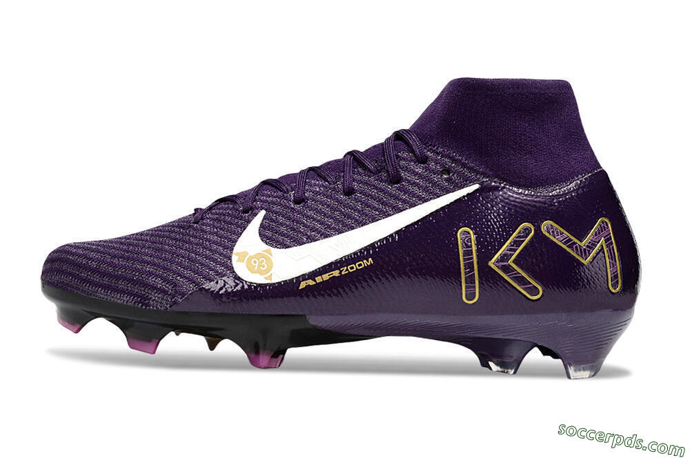 Nike Air Zoom Mercurial Superfly 10 Elite FG High-Tops Football Boots - Purple/White/Gold 2
