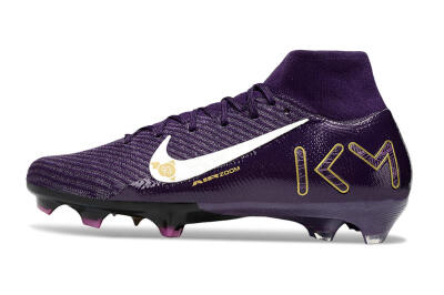 Nike Air Zoom Mercurial Superfly 10 Elite FG High-Tops Football Boots - Purple/White/Gold