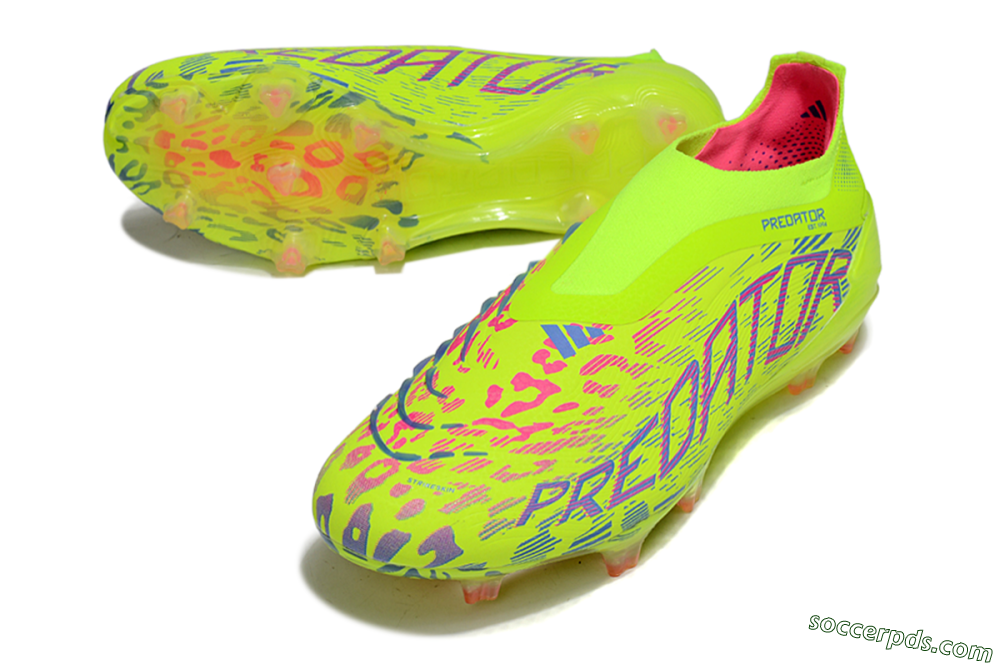 Adidas Predator 25 Elite Laceless FG Low-Tops Football Boots - Yellow/Pink/White 3