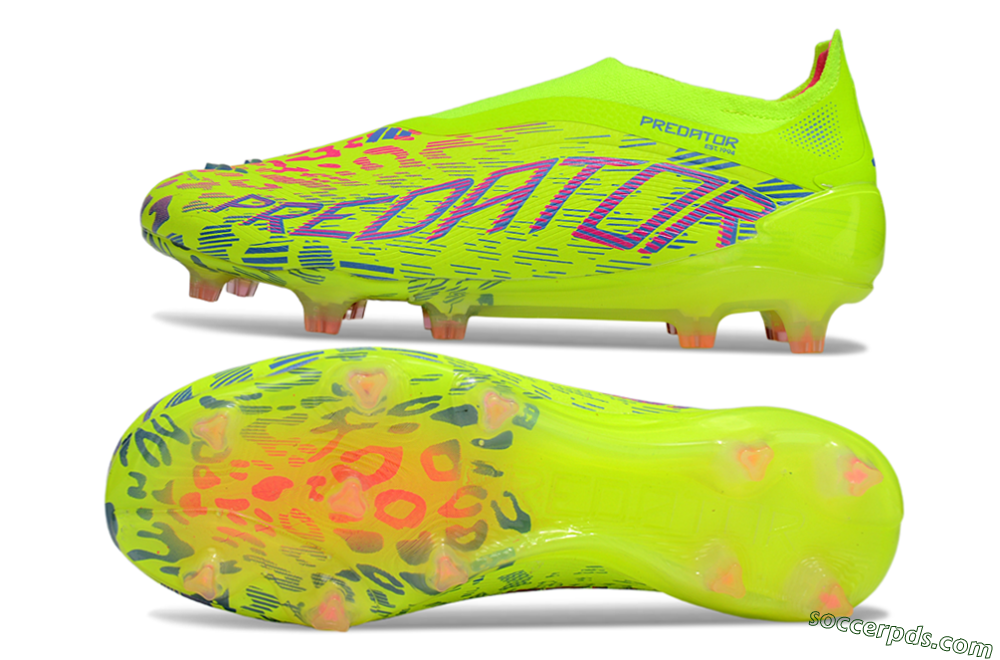 Adidas Predator 25 Elite Laceless FG Low-Tops Football Boots - Yellow/Pink/White 0
