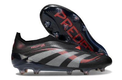 Adidas Predator 25 Elite Laceless FG Low-Tops Football Boots - Black/Grey/Red