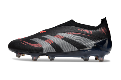 Adidas Predator 25 Elite Laceless FG Low-Tops Football Boots - Black/Grey/Red
