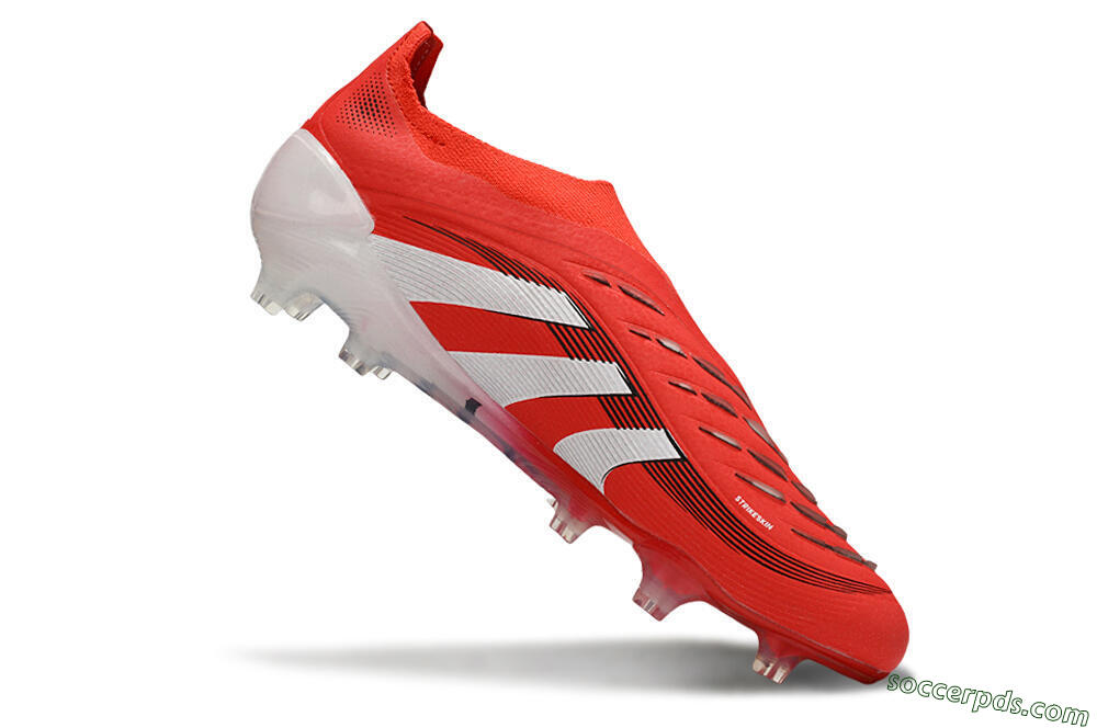 Adidas Predator 25 Elite Laceless FG Low-Tops Football Boots - Red/White/Black 4