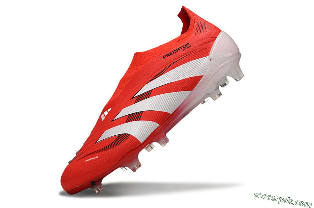 Adidas Predator 25 Elite Laceless FG Low-Tops Football Boots - Red/White/Black 5