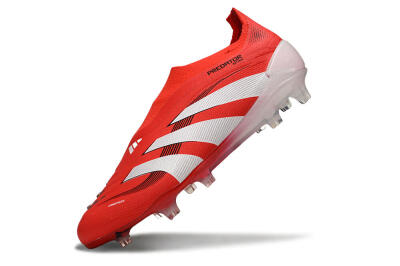 Adidas Predator 25 Elite Laceless FG Low-Tops Football Boots - Red/White/Black