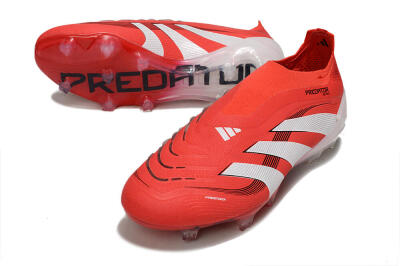 Adidas Predator 25 Elite Laceless FG Low-Tops Football Boots - Red/White/Black