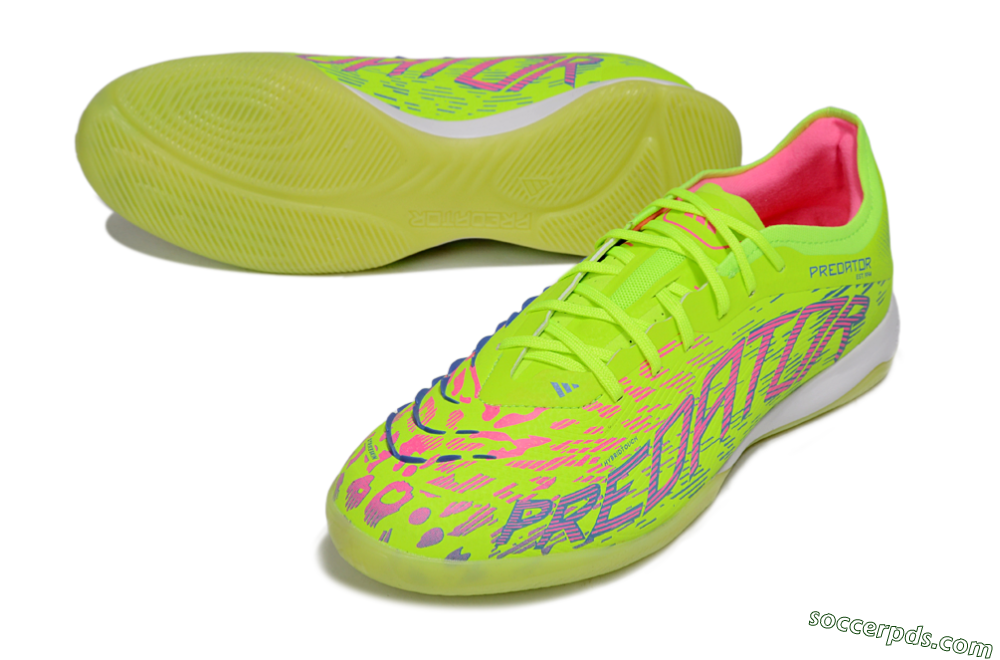 Adidas Predator 25 Elite IC Low-Tops Football Shoes - Yellow/Pink/White 3