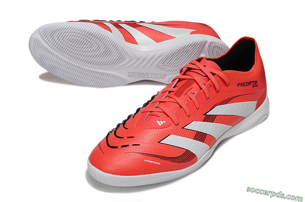 Adidas Predator 25 Elite IC Low-Tops Football Shoes - Red/White/Black 3