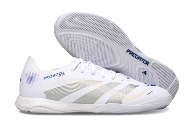 Adidas Predator 25 Elite IC Low-Tops Football Shoes - White/Silver/Blue