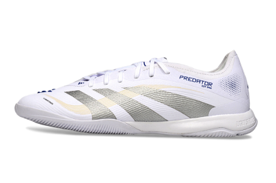 Adidas Predator 25 Elite IC Low-Tops Football Shoes - White/Silver/Blue