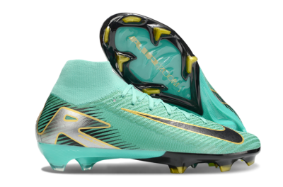 Nike Air Zoom Mercurial Superfly 10 Elite FG High-Tops Football Boots - Jade/Black/Silver/Gold