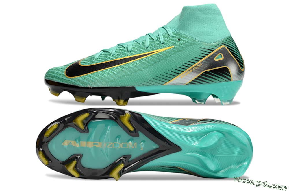 Nike Air Zoom Mercurial Superfly 10 Elite FG High-Tops Football Boots - Jade/Black/Silver/Gold 0