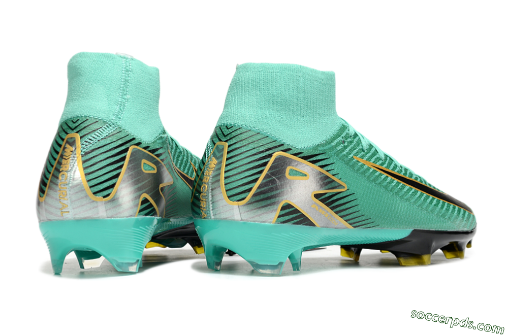 Nike Air Zoom Mercurial Superfly 10 Elite FG High-Tops Football Boots - Jade/Black/Silver/Gold 6