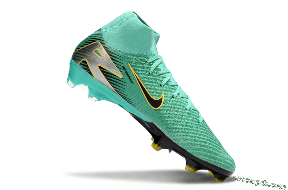 Nike Air Zoom Mercurial Superfly 10 Elite FG High-Tops Football Boots - Jade/Black/Silver/Gold 4