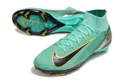 Nike Air Zoom Mercurial Superfly 10 Elite FG High-Tops Football Boots - Jade/Black/Silver/Gold