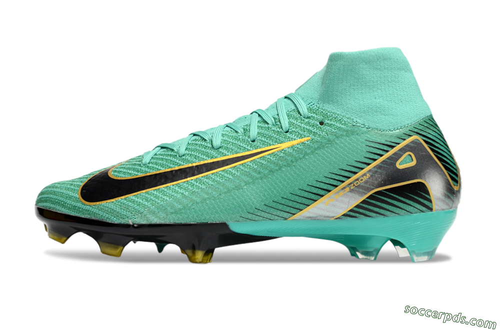 Nike Air Zoom Mercurial Superfly 10 Elite FG High-Tops Football Boots - Jade/Black/Silver/Gold 2