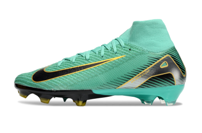 Nike Air Zoom Mercurial Superfly 10 Elite FG High-Tops Football Boots - Jade/Black/Silver/Gold