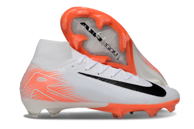 Nike Air Zoom Mercurial Superfly 10 Elite FG High-Tops Football Boots - White/Black/Orange