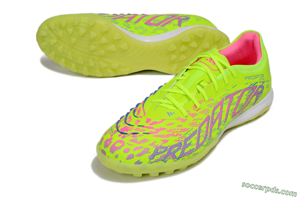 Adidas Predator 25 Elite TF Low-Tops Football Shoes - Yellow/Pink/White 3