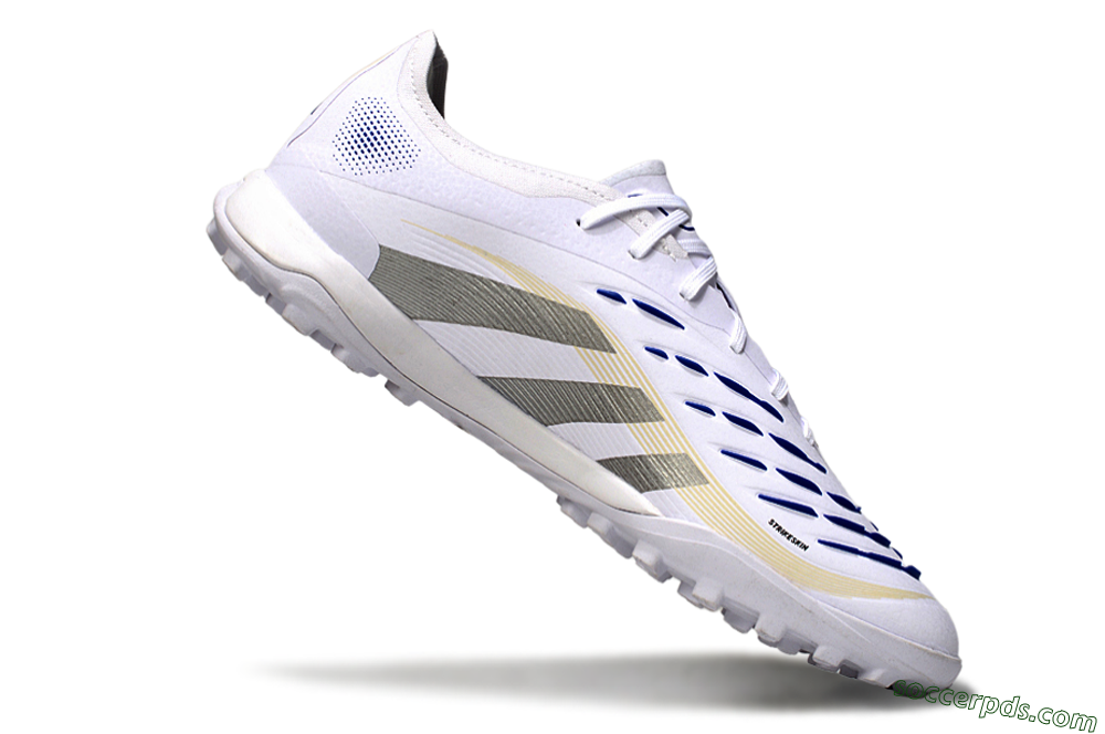 Adidas Predator 25 Elite TF Low-Tops Football Shoes - White/Silver/Blue 4