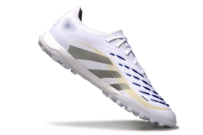 Adidas Predator 25 Elite TF Low-Tops Football Shoes - White/Silver/Blue