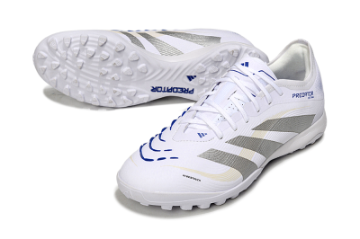 Adidas Predator 25 Elite TF Low-Tops Football Shoes - White/Silver/Blue