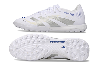 Adidas Predator 25 Elite TF Low-Tops Football Shoes - White/Silver/Blue