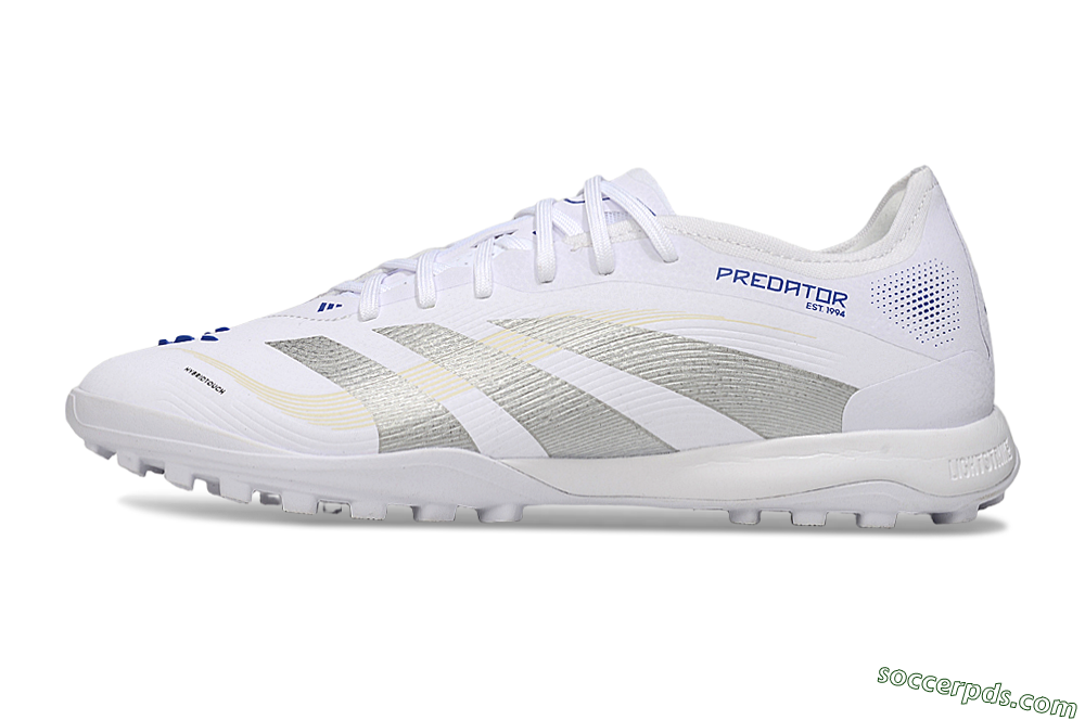 Adidas Predator 25 Elite TF Low-Tops Football Shoes - White/Silver/Blue 2