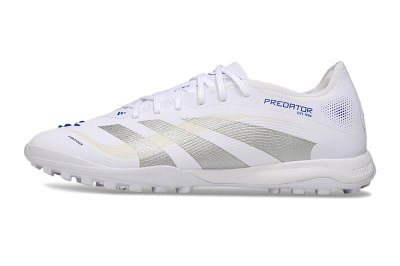 Adidas Predator 25 Elite TF Low-Tops Football Shoes - White/Silver/Blue