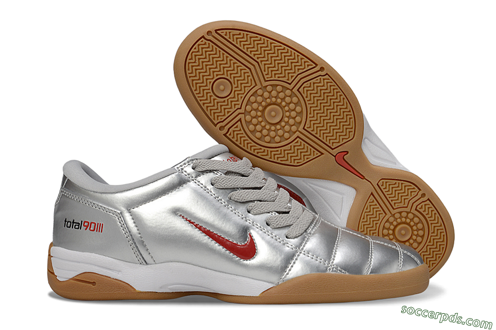 Nike Total 90 II IC Low-Tops Football Shoes - Silver/Red/White 1