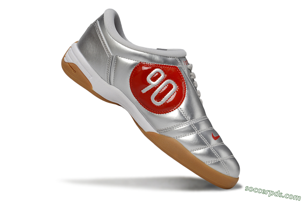 Nike Total 90 II IC Low-Tops Football Shoes - Silver/Red/White 4