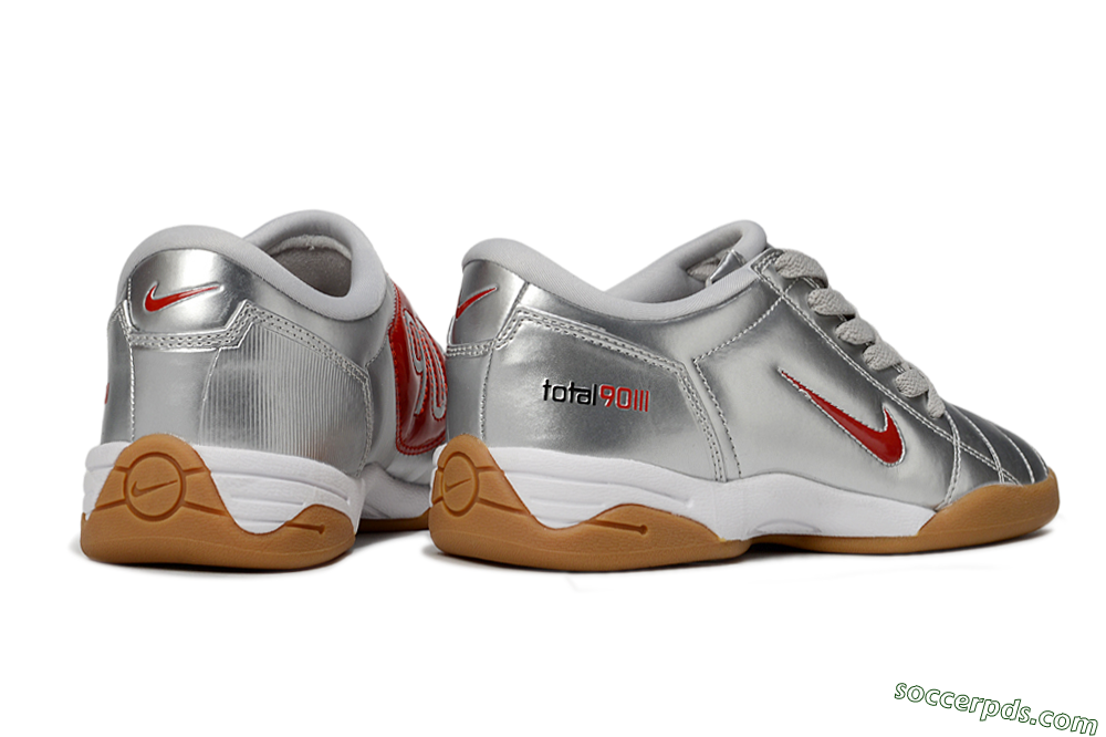 Nike Total 90 II IC Low-Tops Football Shoes - Silver/Red/White 6