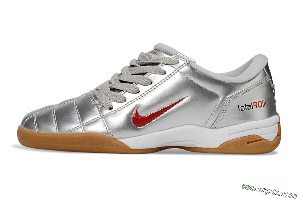 Nike Total 90 II IC Low-Tops Football Shoes - Silver/Red/White 2