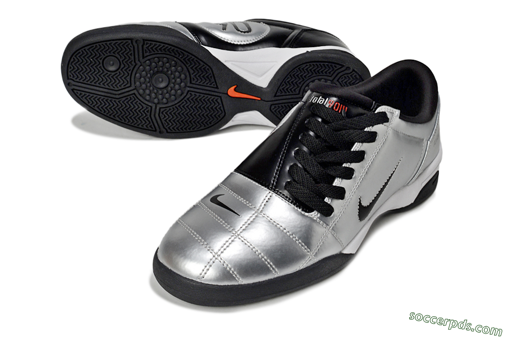 Nike Total 90 II IC Low-Tops Football Shoes - Silver/Black/White 3