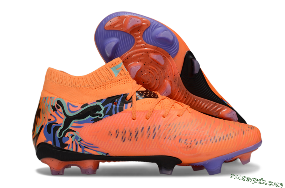Puma Future 8 Ultimate FG Low-Tops Football Boots - Orange/Blue/Black 1
