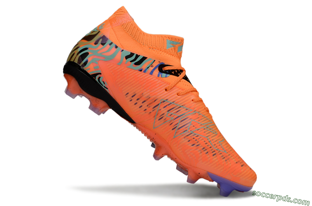 Puma Future 8 Ultimate FG Low-Tops Football Boots - Orange/Blue/Black 4